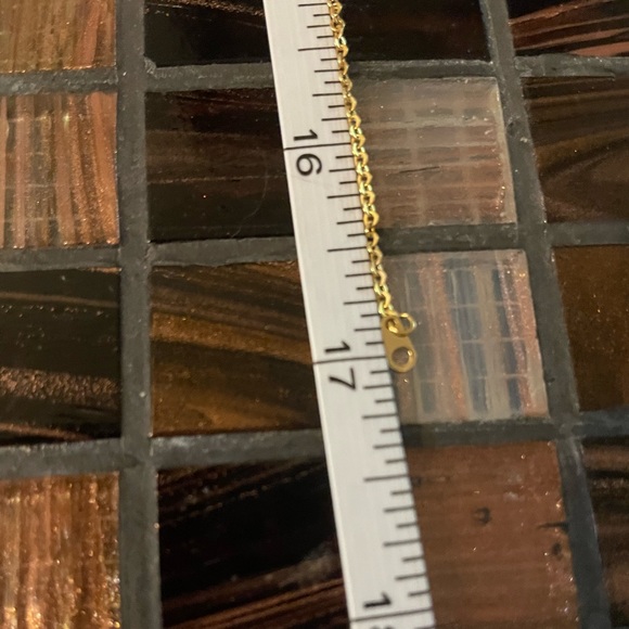 Pearl necklace with white CZ on gold chain - Picture 2 of 5